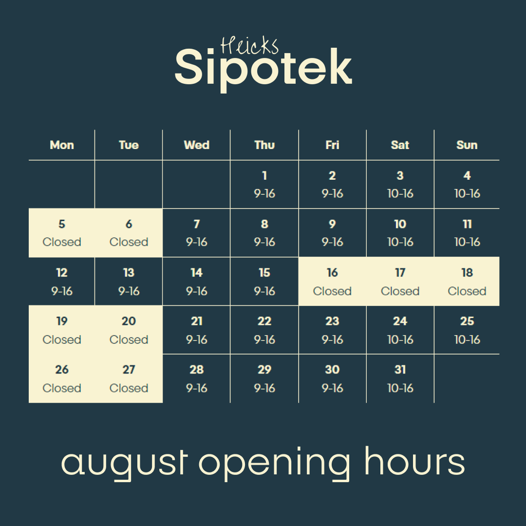 Updated hours for August